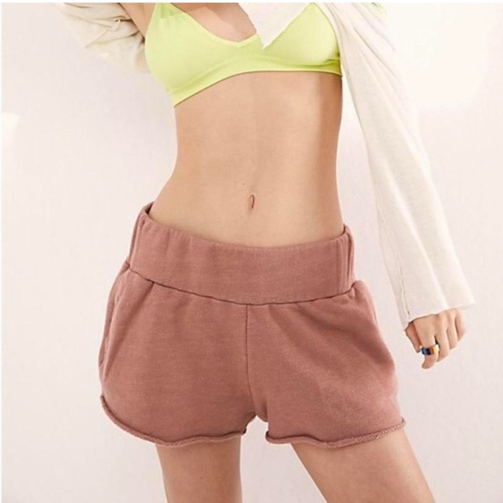Free People Intimately Burnt Orange Cutoff High Rise Shorts, Size Medium